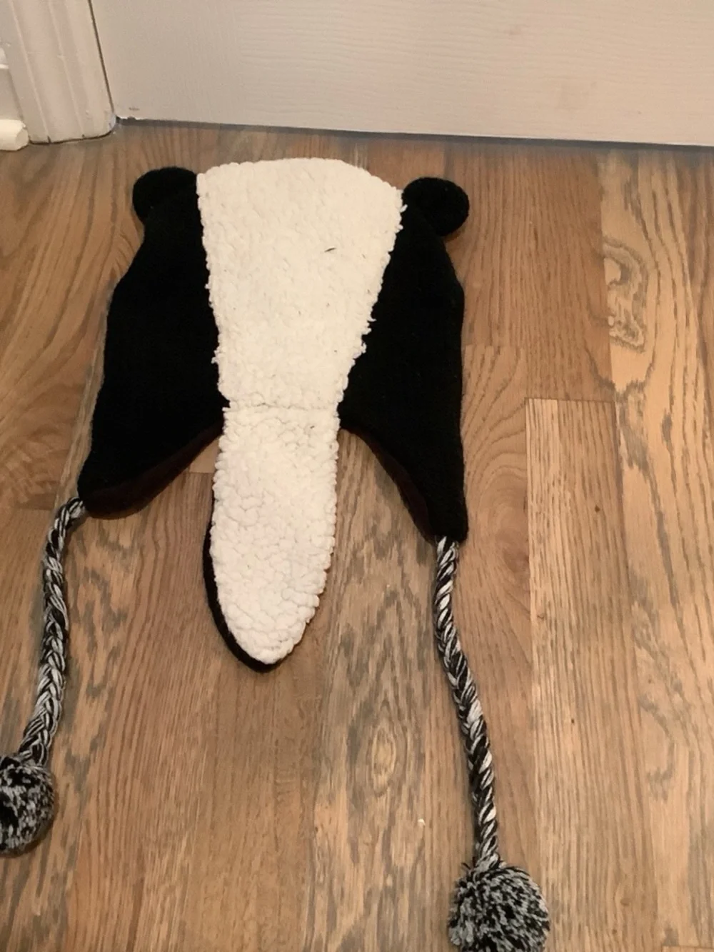 Earflap Hat - Cozy Skunk Design